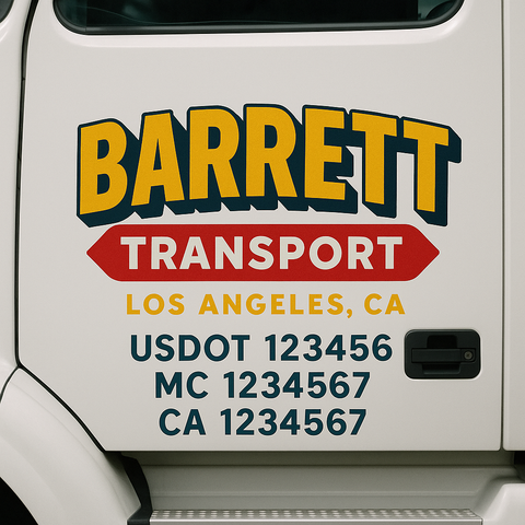 Truck Door Decal Lettering Sticker Signs | Add Your Info - Create Your Own Semi-Truck Door Signs