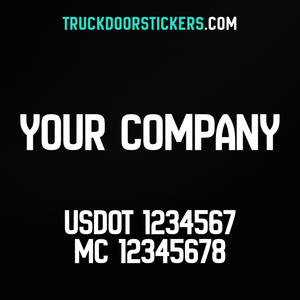 company name decal with usdot & mc numbers