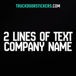 2 lines of text truck decal