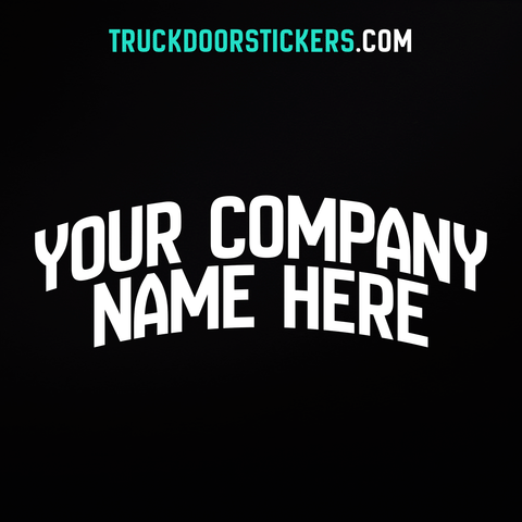 arched company name decal