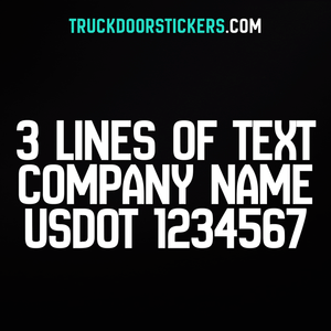 3 lines of text truck decal