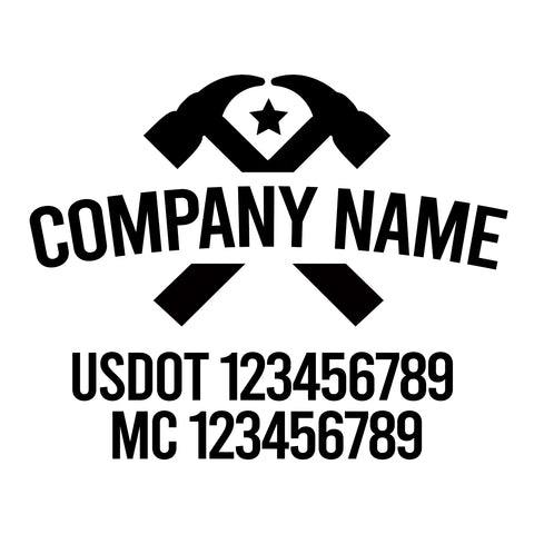 Company Name Truck Door USDOT/MC Constuction Themed Decal  (Set of 2)