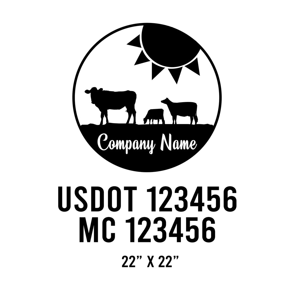Farm Name Sticker Farm Company Name with USDOT & MC Truck Lettering Decal Sticker (Set o ...