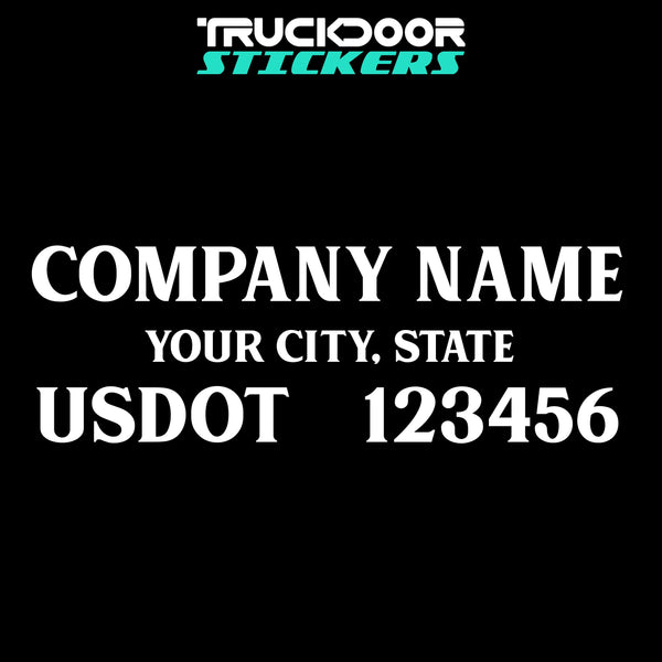 company name, city & usdot decal sticker