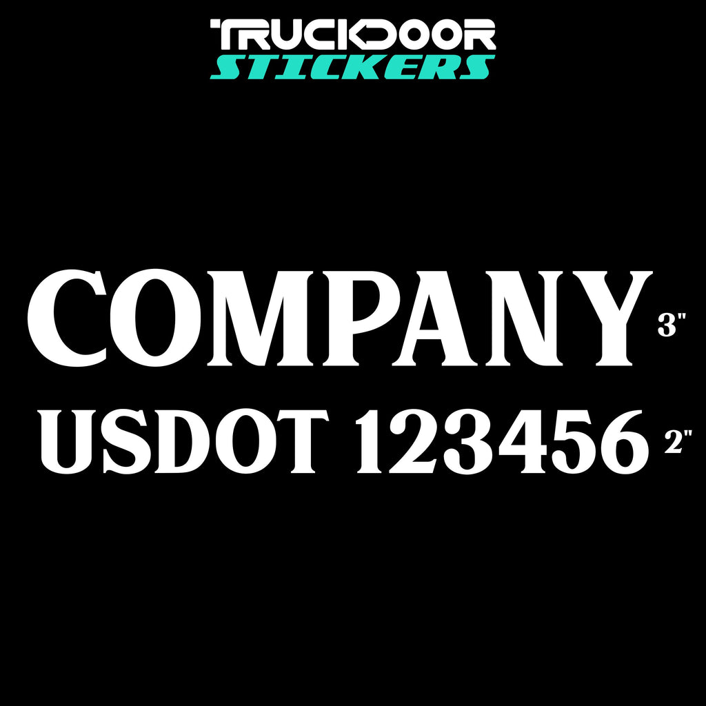 Company Name & USDOT Decal Sticker (Set of 2) truckdoorstickers