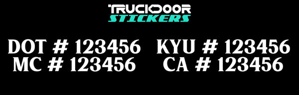 dot mc kyu ca number decal