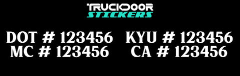 dot mc kyu ca number decal