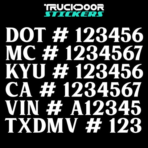 dot mc kyu ca vin txdmv number decal