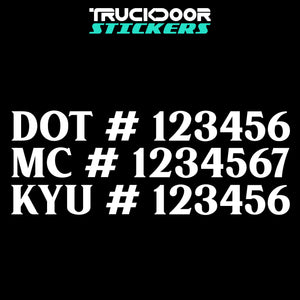 dot mc kyu number decal