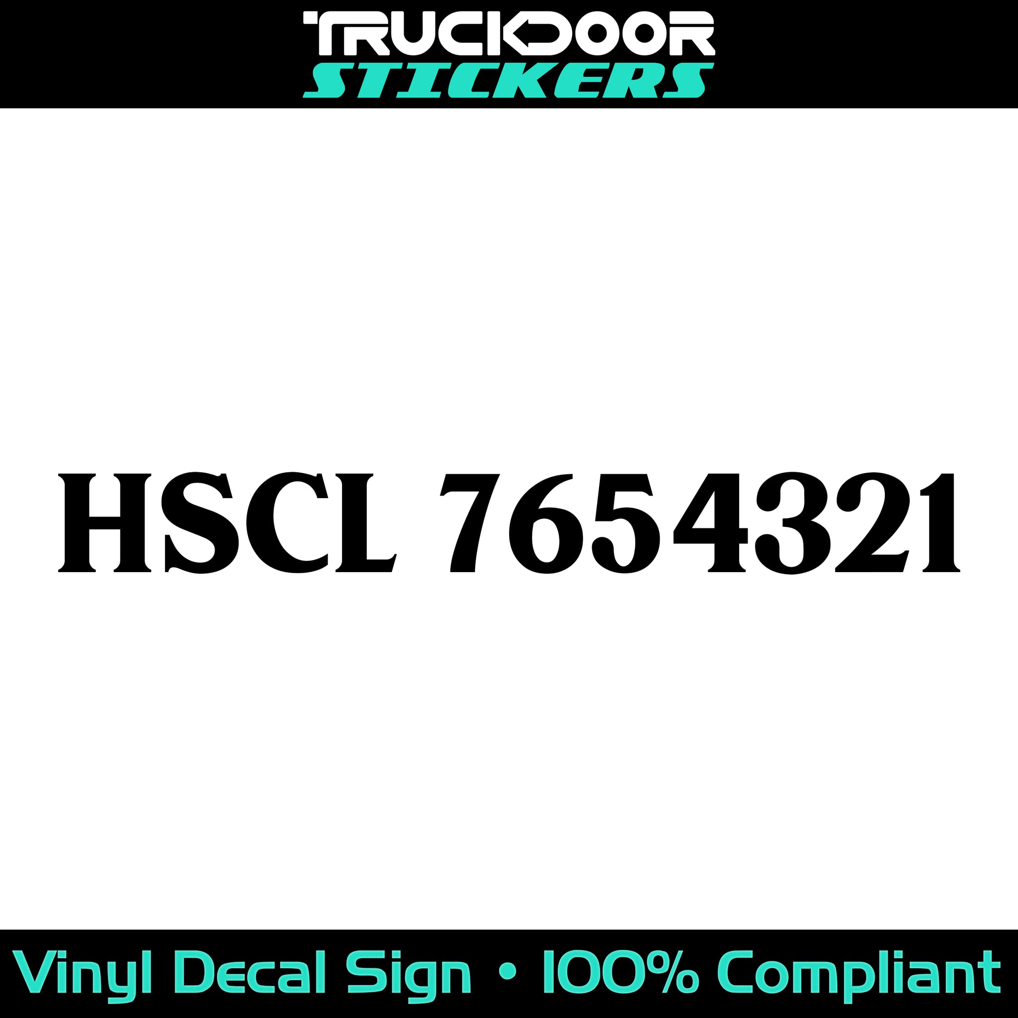 HSCL number sticker