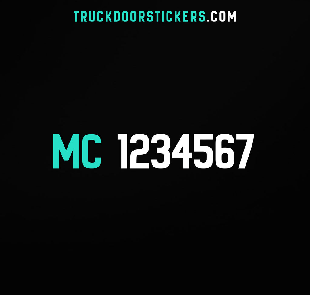 MC Number Truck Sticker (Set of 2) – truckdoorstickers