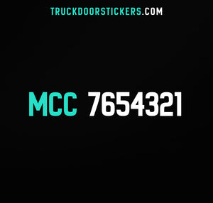 MCC Number Truck Sticker (Set of 2) – truckdoorstickers