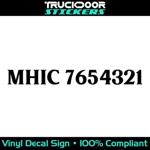 MHIC number sticker