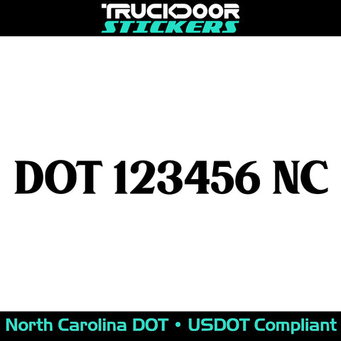 North Carolina usdot decal