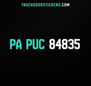 pa puc number sticker