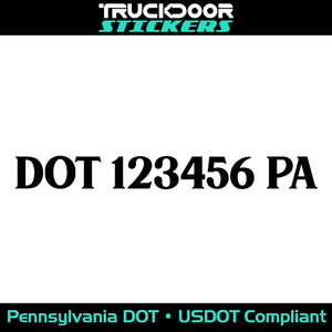 usdot decal Pennsylvania