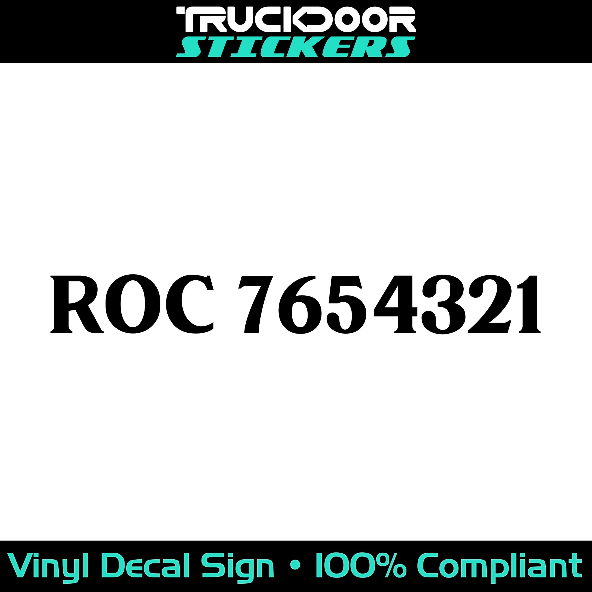 ROC number sticker