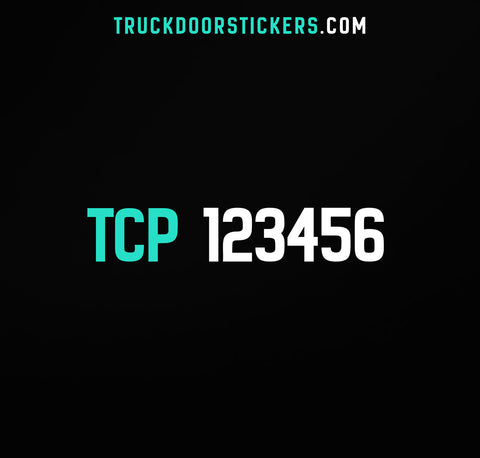 tcp number sticker