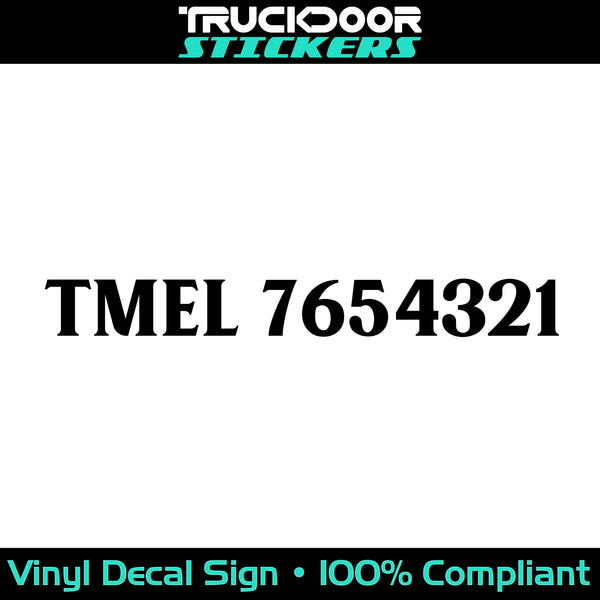 tmel number sticker