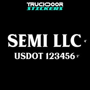 semi truck door decal with usdot
