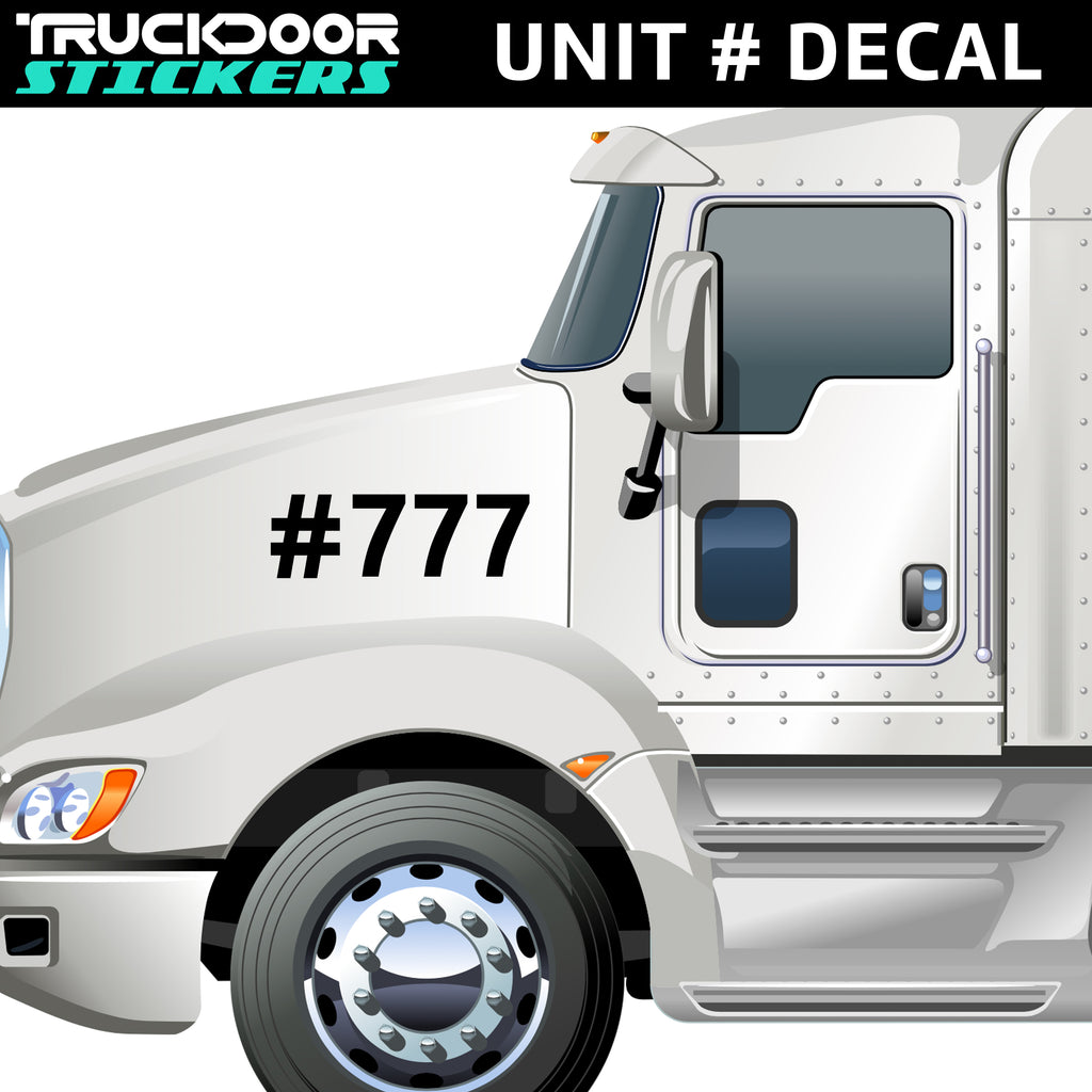 Sticker For Unit Number For Truck Unit # Number Sticker Decal Lettering (Set of 2) – truckdoorstickers