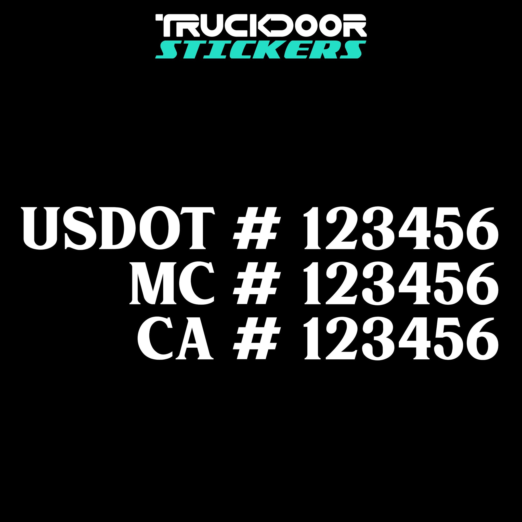 usdot mc ca number decal 