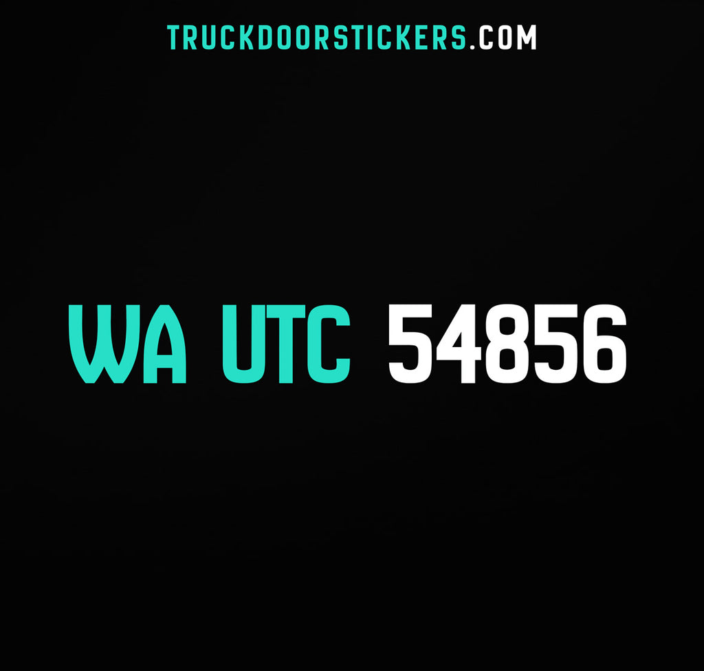WA UTC Number Truck Sticker (Set of 2) – truckdoorstickers